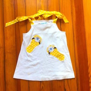 Kelly’s Kids Girls Flip Flop Tank, Tie straps